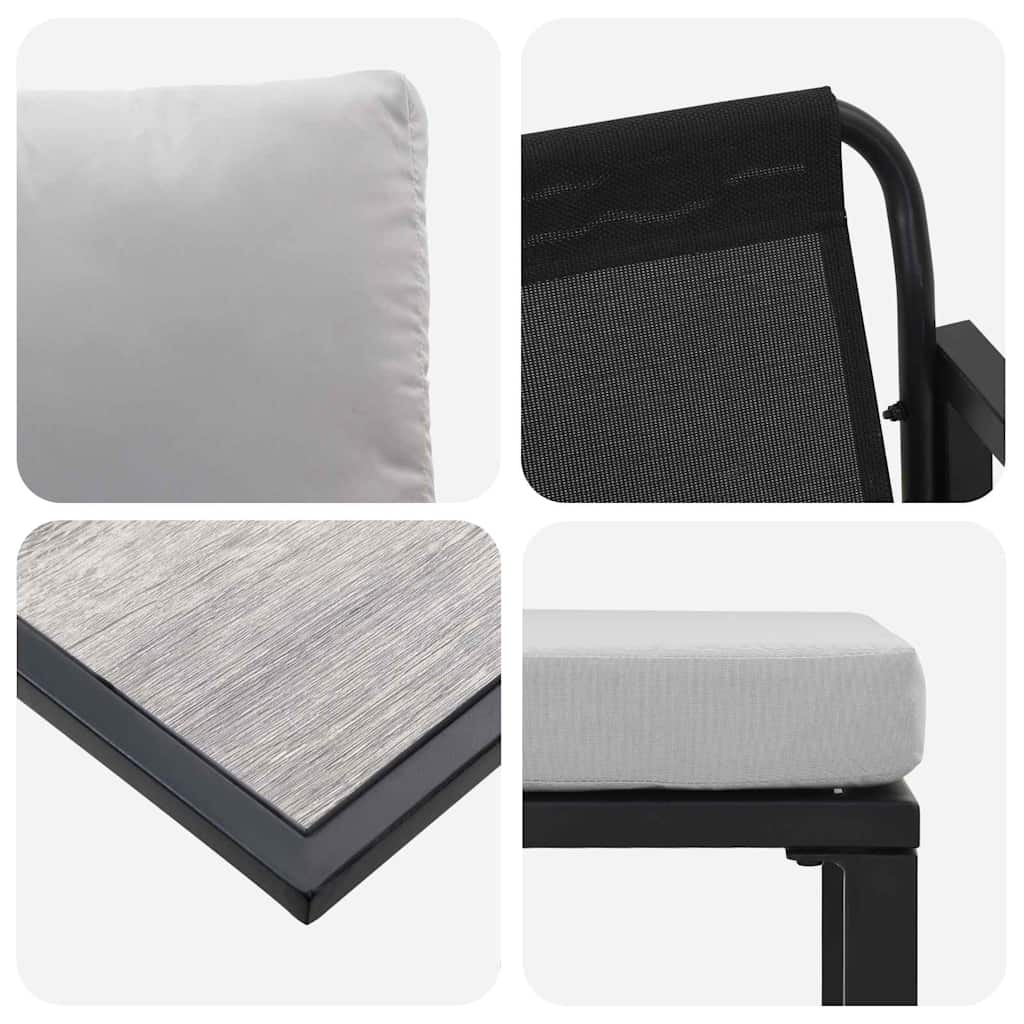 Set Divano da Giardino 6 pcs Nero Acciaio - homemem39