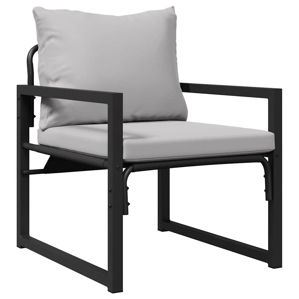 Set Divano da Giardino 6 pcs Nero Acciaio - homemem39