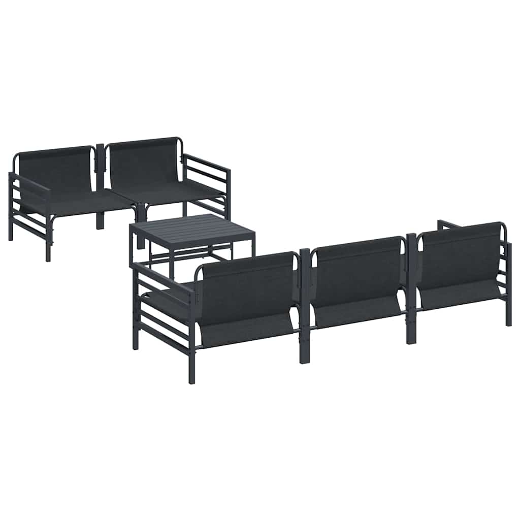 Set Divano da Giardino 6 pcs Antracite Acciaio & Tessuto - homemem39