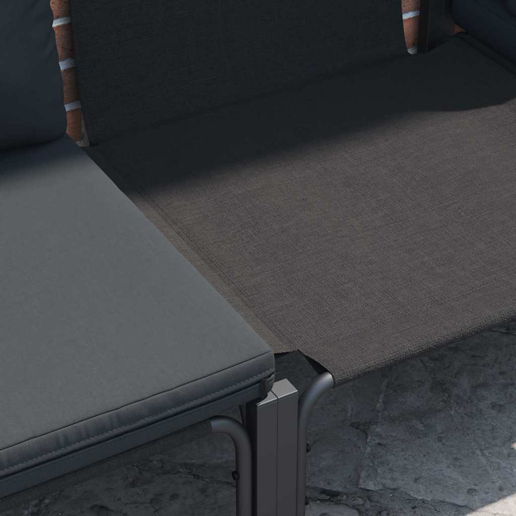 Set Divano da Giardino 9 pcs Antracite Acciaio & Tessuto - homemem39