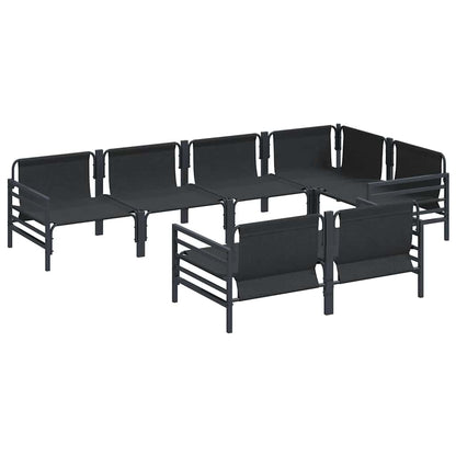 Set Divano da Giardino con cuscino 7 pcs Nero Acciaio | homemem39