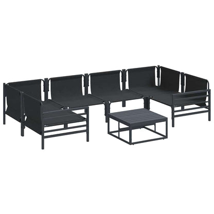 Set Divano da Giardino con cuscino 7 pcs Nero Acciaio | homemem39