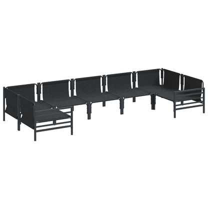Set Divano da Giardino con cuscino 7 pcs Nero Acciaio | homemem39