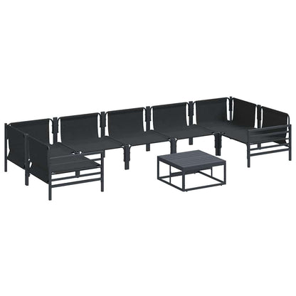 Set Divano da Giardino con cuscino 8 pcs Nero Acciaio | homemem39