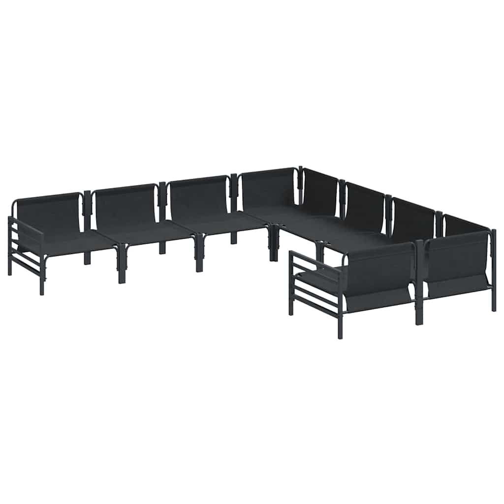 Set Divano da Giardino con cuscino 8 pcs Nero Acciaio | homemem39