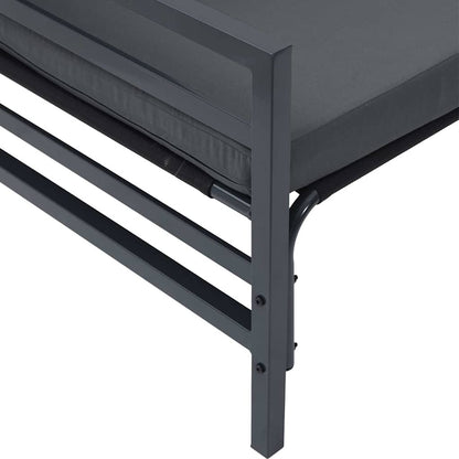 Set Divano da Giardino con cuscino 5 pcs Nero Acciaio | homemem39