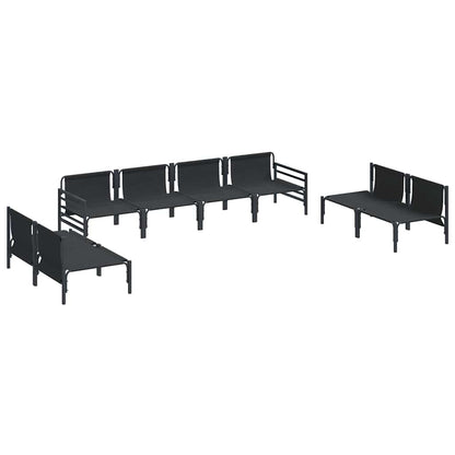 Set Divano da Giardino con cuscino 8 pcs Nero Acciaio | homemem39