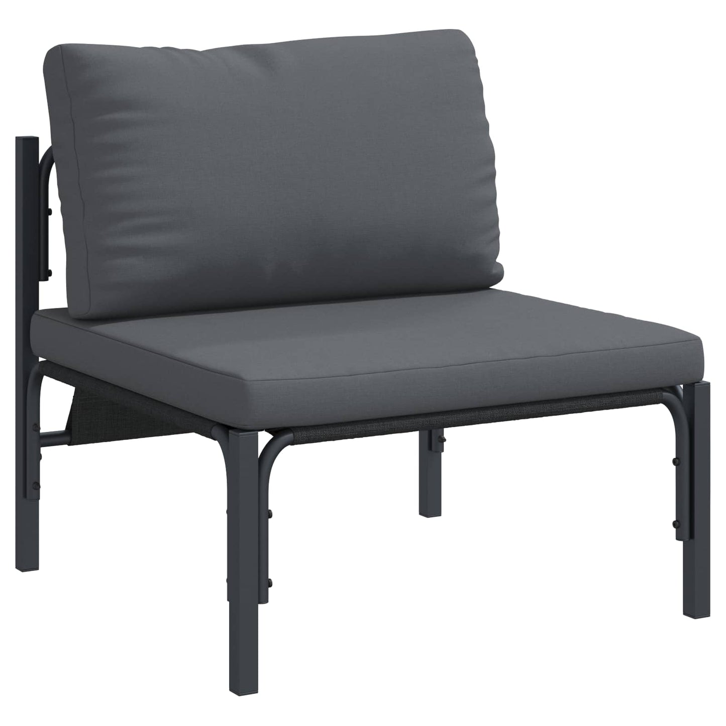 Set Divano da Giardino con cuscino 6 pcs Nero Acciaio