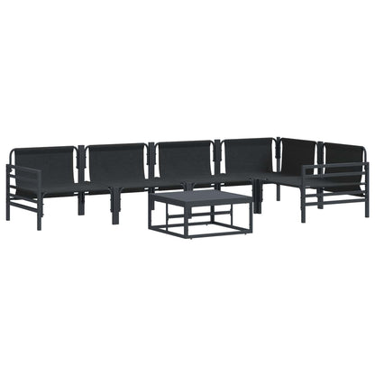 Set Divano da Giardino 6 pz Nero Acciaio