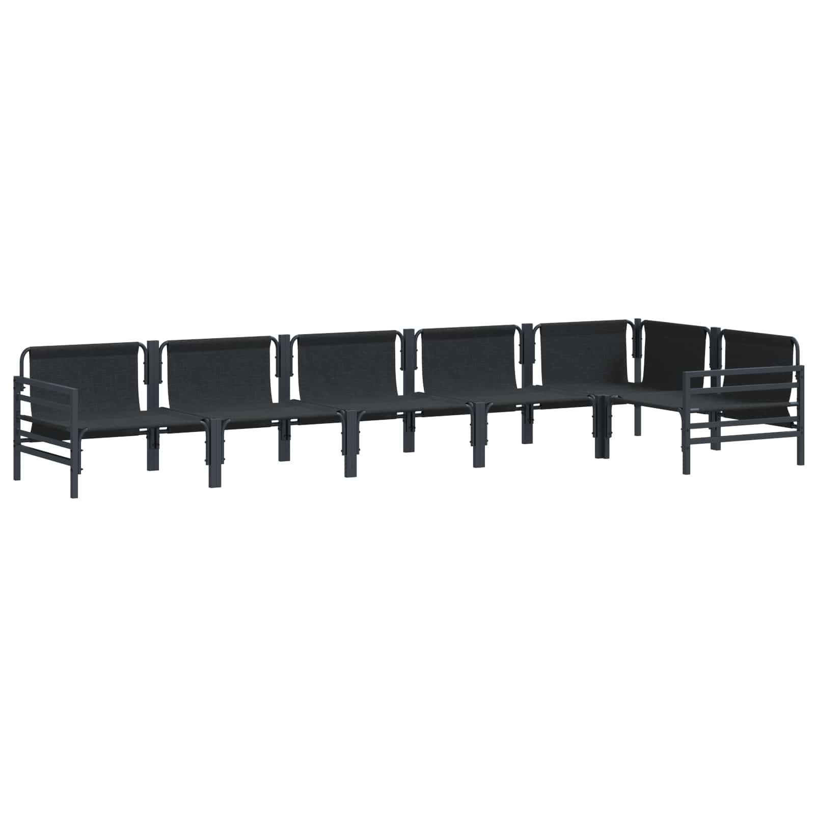 Set Divano da Giardino con cuscino 6 pcs Nero Acciaio | homemem39