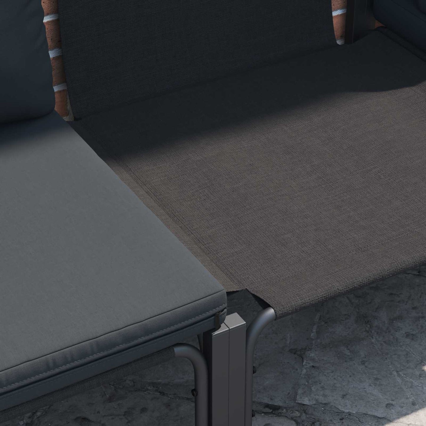 Set Divano da Giardino con cuscino 8 pcs Nero Acciaio