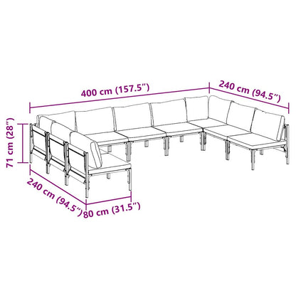 Set Divano da Giardino Antracite Acciaio - homemem39