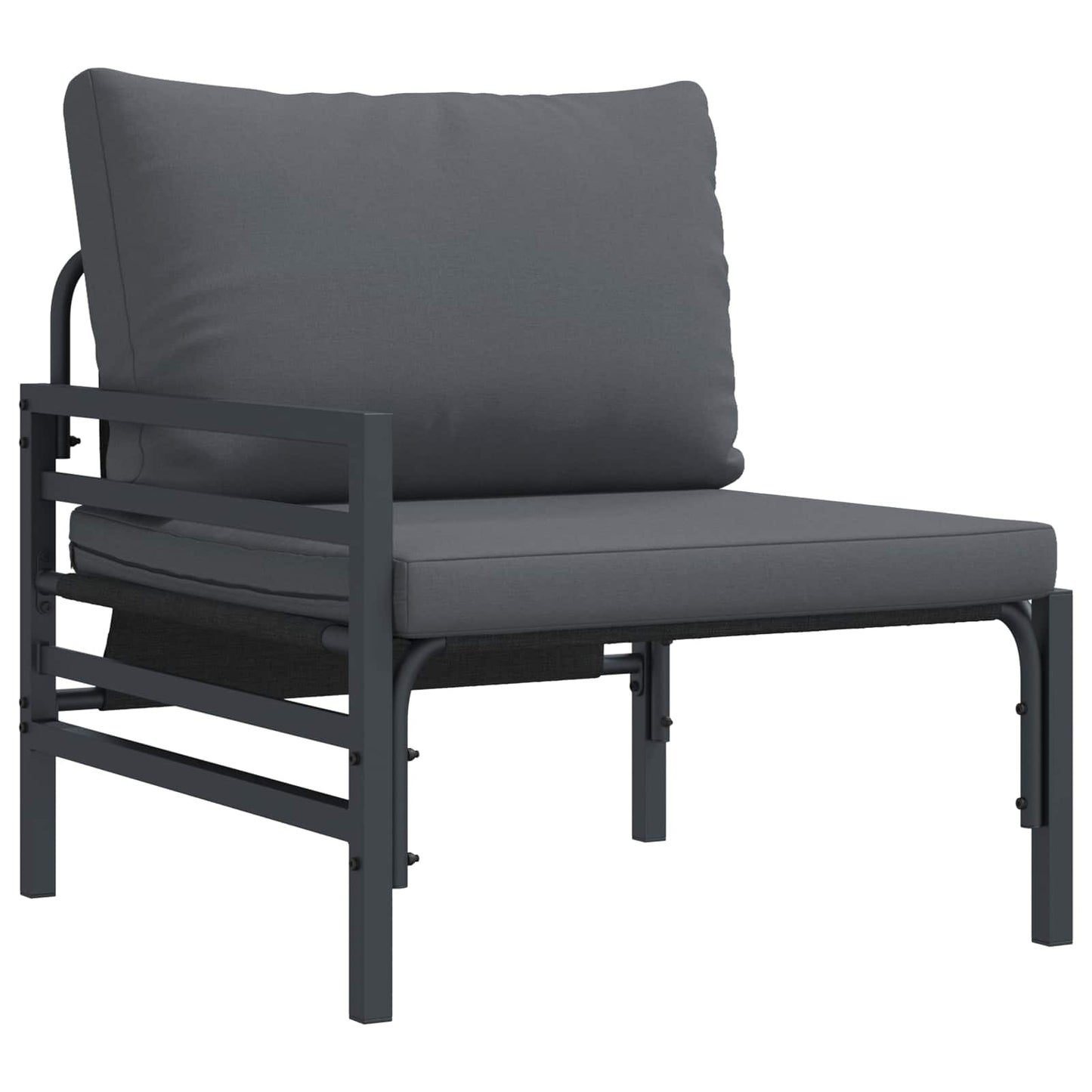 Set Divano da Giardino con cuscino 14 pcs Nero Acciaio | homemem39