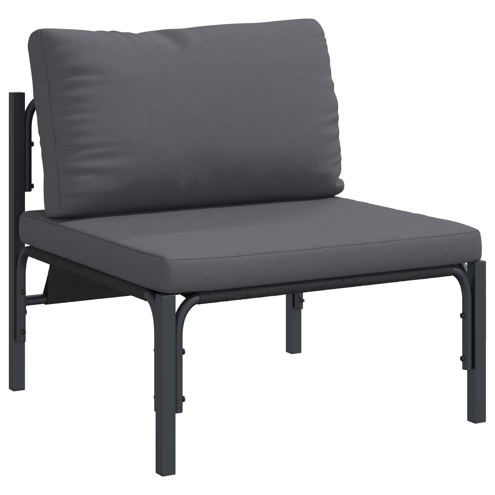 Set Divano da Giardino con cuscino 14 pcs Nero Acciaio | homemem39