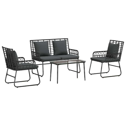 Set di Mobili da Giardino con cuscino 4 pcs Nero e antracite - homemem39