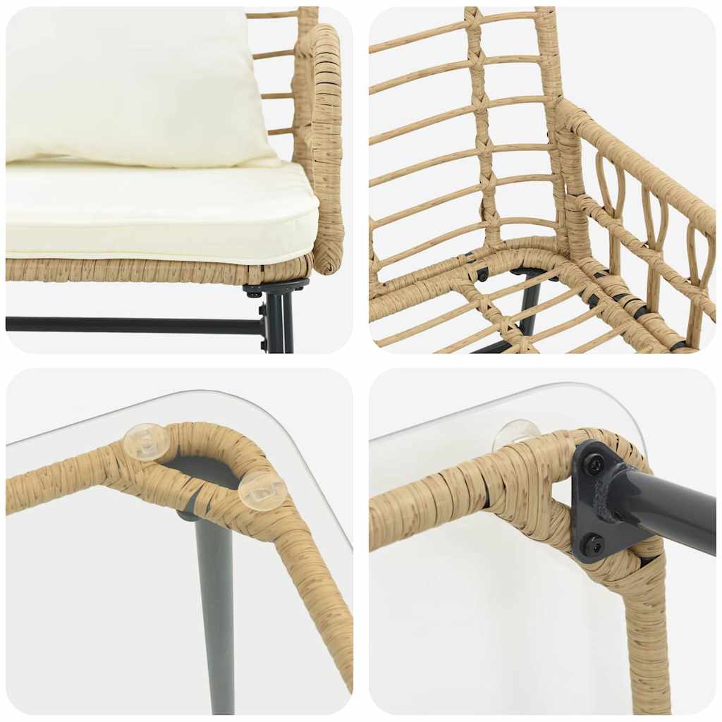 Set di Mobili da Giardino con cuscino 4 pcs Nero e antracite - homemem39