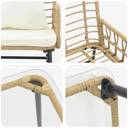 Set di Mobili da Giardino con cuscino 4 pcs Nero e antracite - homemem39