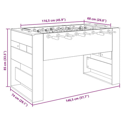 Tavolo da Foosball Sonoma grigia 146,5 x 74 x 85 cm | homemem39
