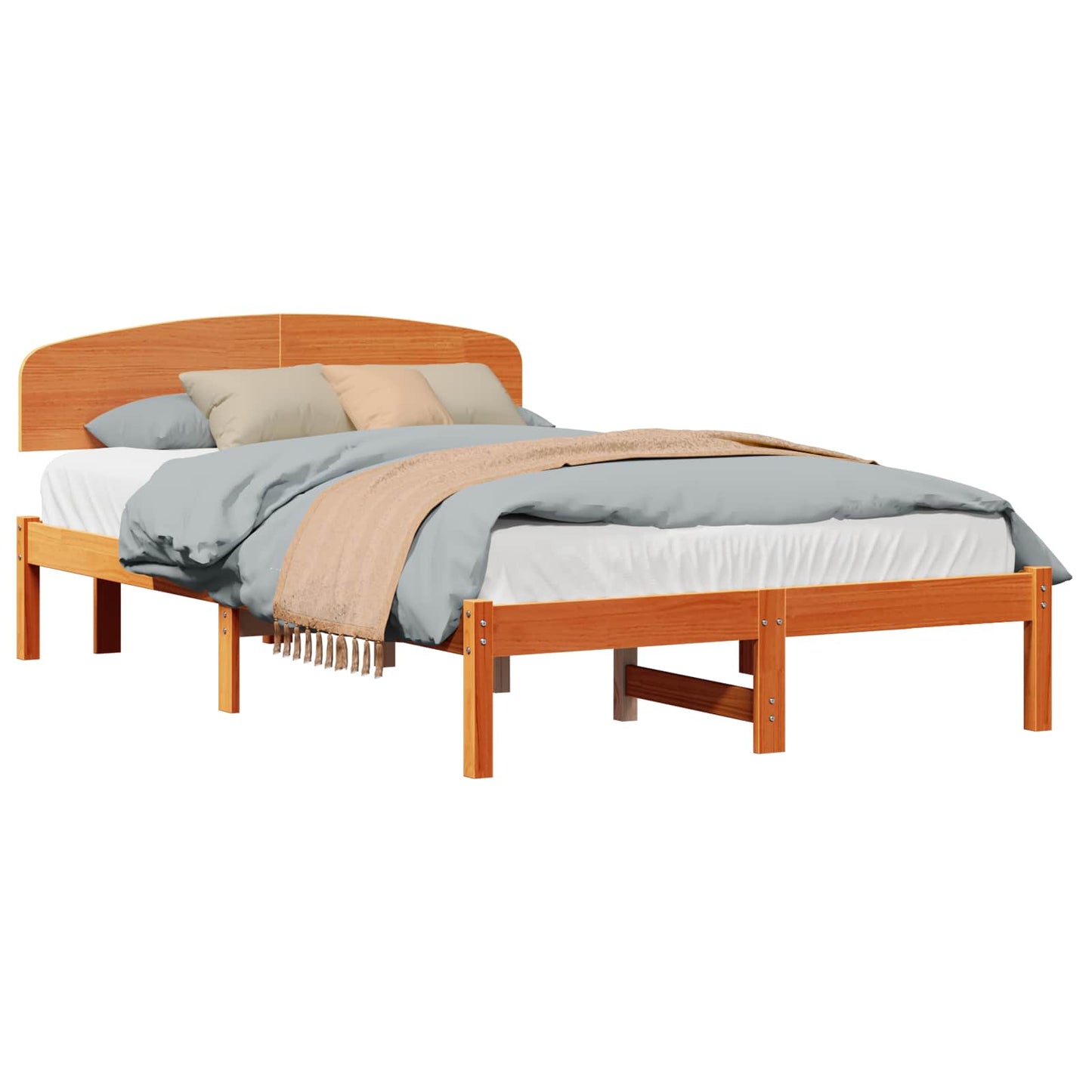 Struttura del letto Marrone cerato 140 x 190 cm Pino massello | homemem39