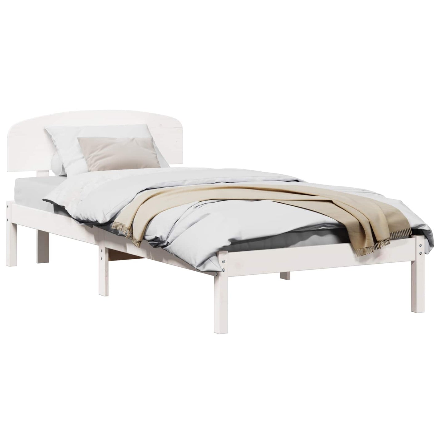 Struttura del letto Bianco 90 x 190 cm Pino massello | homemem39