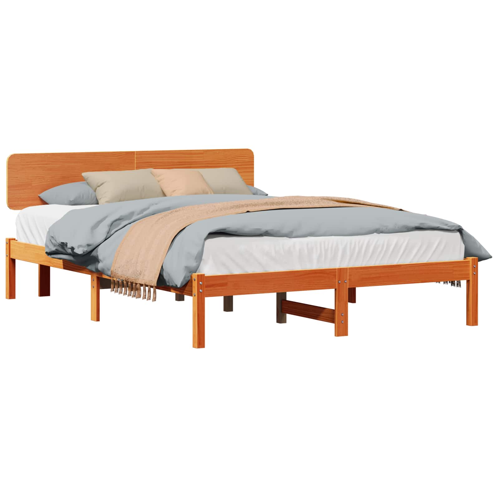 Struttura del letto Marrone cerato 150 x 200 cm Pino massello | homemem39