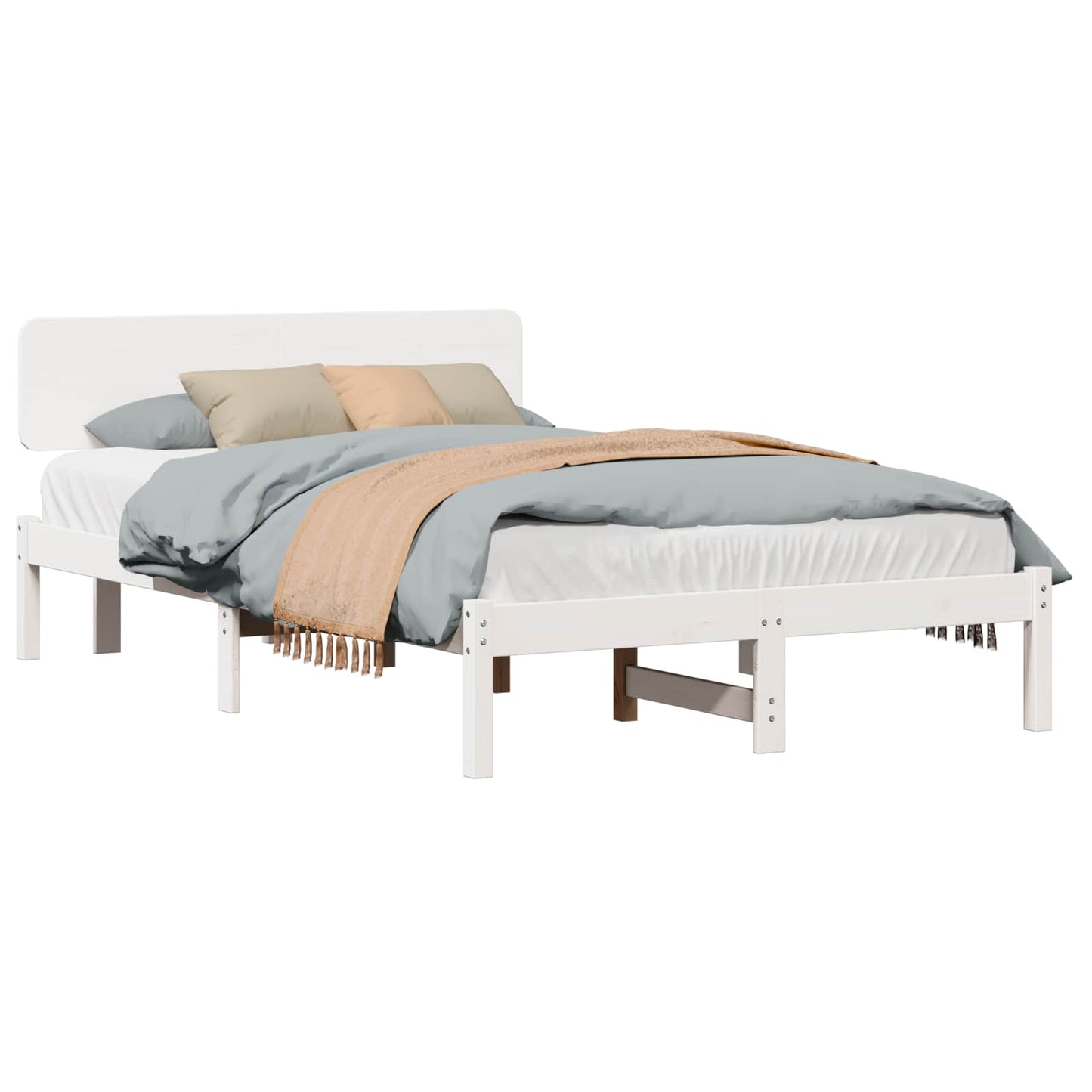 Struttura del letto Bianco 120 x 200 cm Pino massello | homemem39