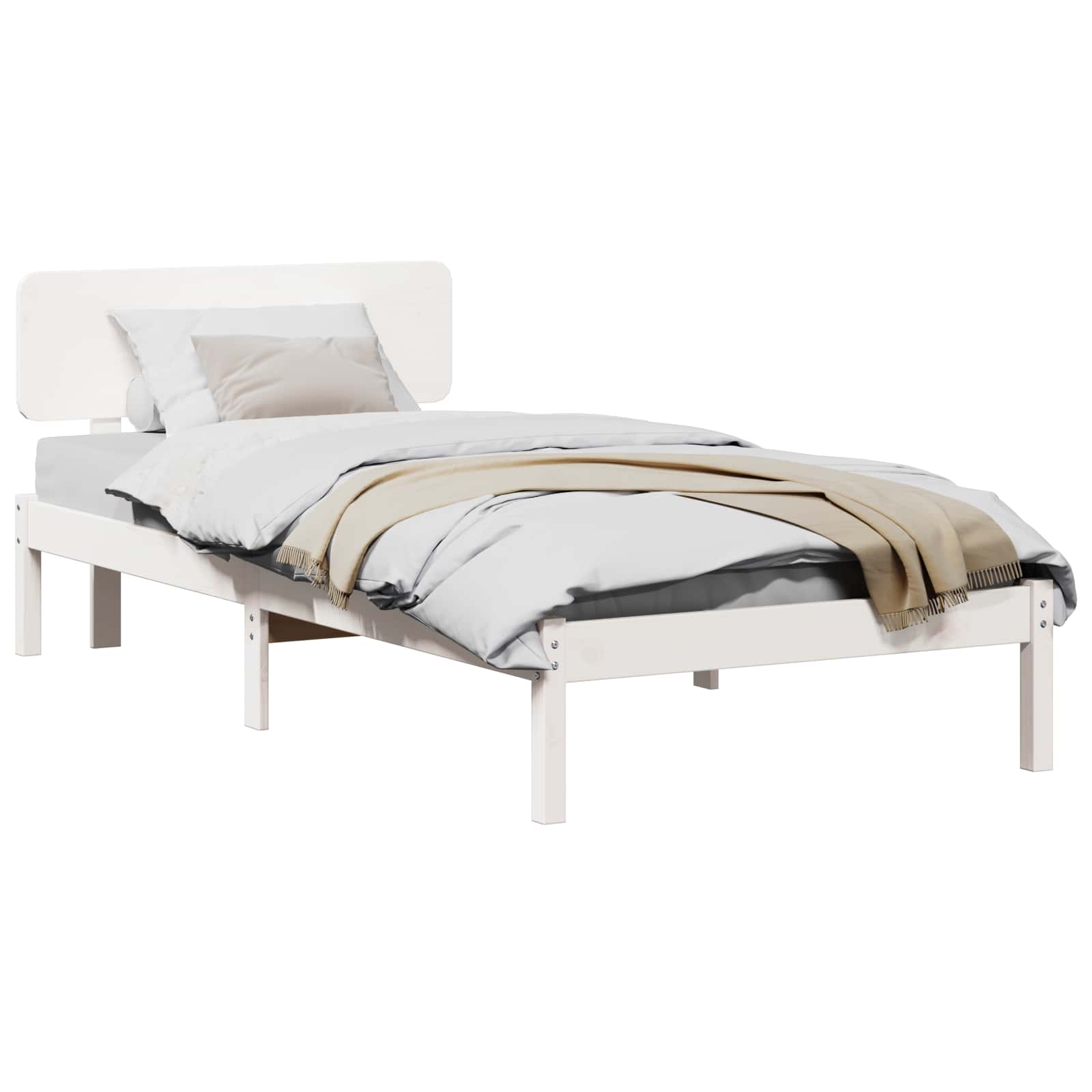Struttura del letto Bianco 90 x 200 cm Pino massello | homemem39