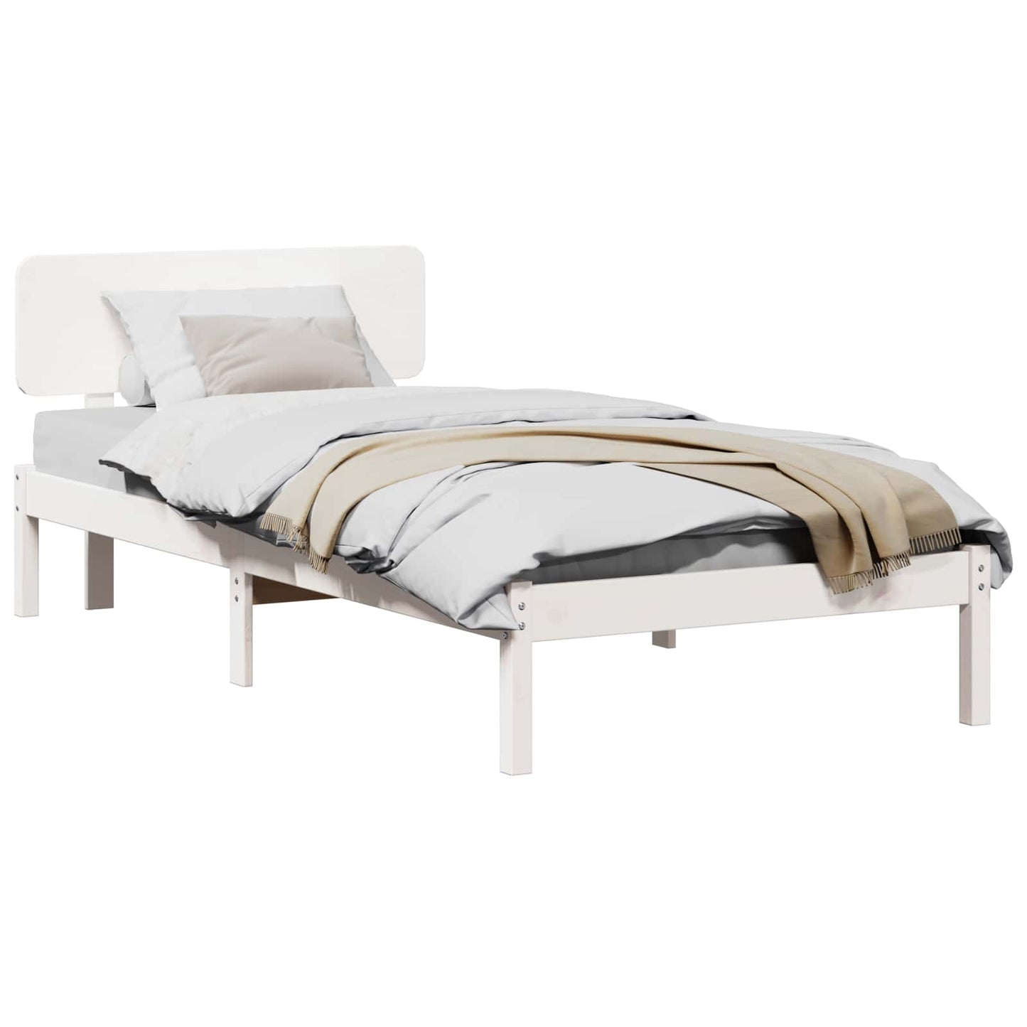Struttura del letto Bianco 75 x 190 cm Pino massello | homemem39
