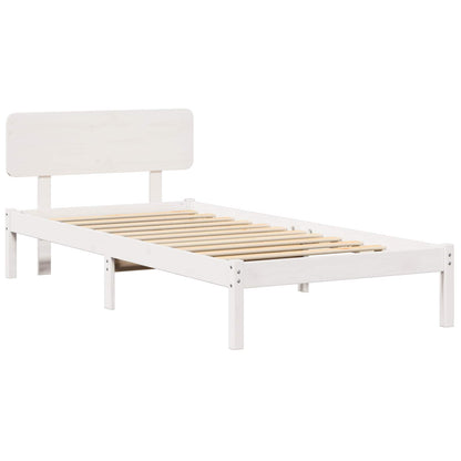 Struttura del letto Bianco 75 x 190 cm Pino massello | homemem39