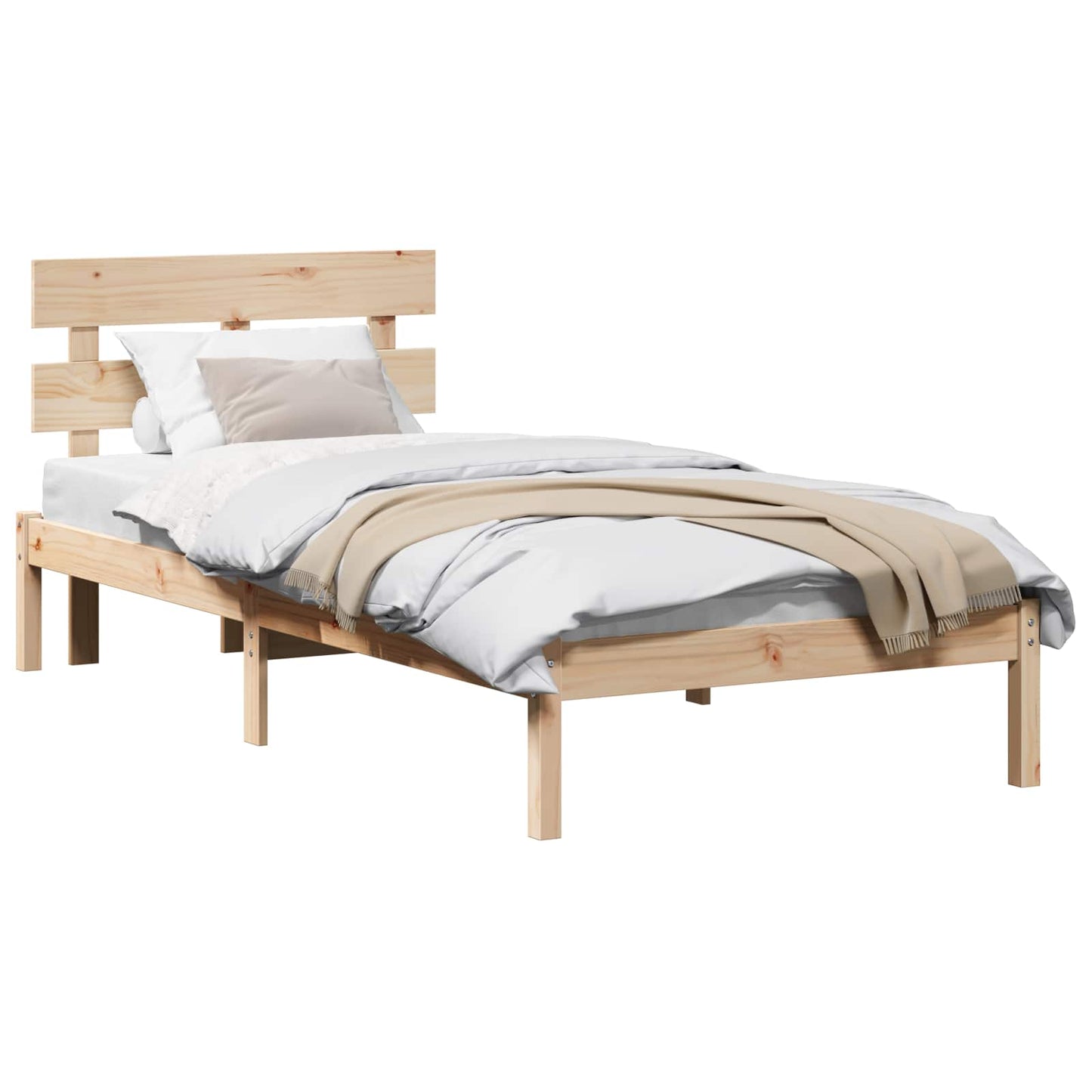 Struttura del letto Marrone 90 x 200 cm Legno massello di pino | homemem39