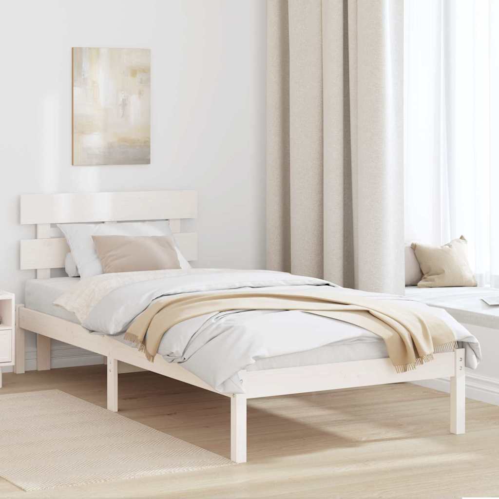 Struttura del letto Bianco 75 x 190 cm Legno massello di pino
