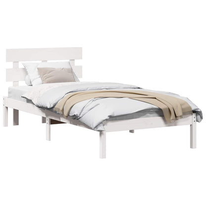 Struttura del letto Bianco 75 x 190 cm Legno massello di pino | homemem39