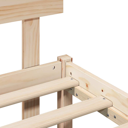 Struttura del letto Marrone 200 x 200 cm Legno massello di pino | homemem39