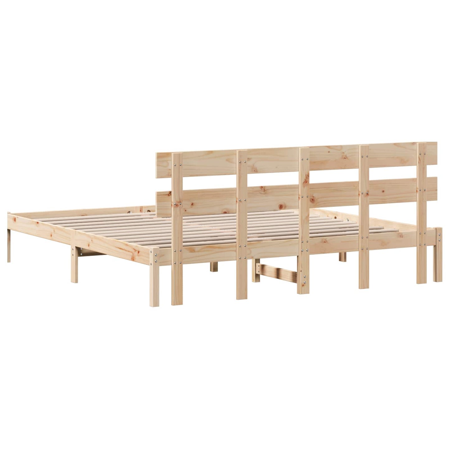 Struttura del letto Marrone 200 x 200 cm Legno massello di pino | homemem39