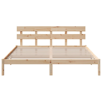 Struttura del letto Marrone 200 x 200 cm Legno massello di pino | homemem39