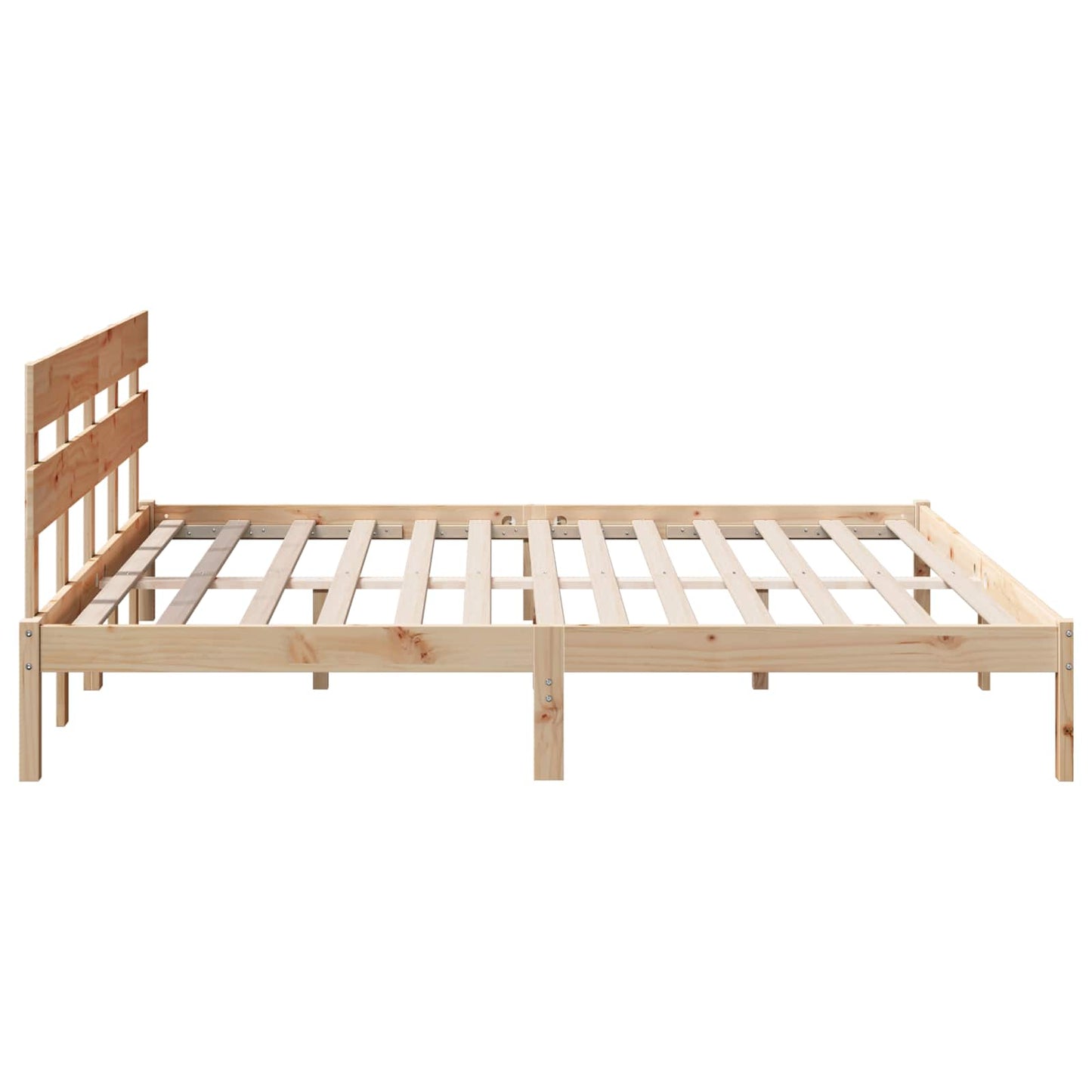 Struttura del letto Marrone 200 x 200 cm Legno massello di pino | homemem39