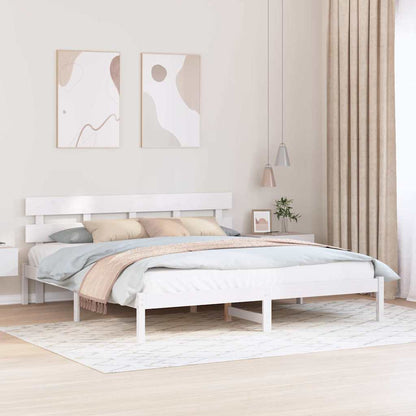 Struttura del letto Bianco 200 x 200 cm Legno massello di pino