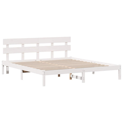 Struttura del letto Bianco 200 x 200 cm Legno massello di pino | homemem39