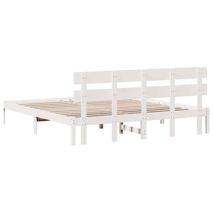 Struttura del letto Bianco 200 x 200 cm Legno massello di pino