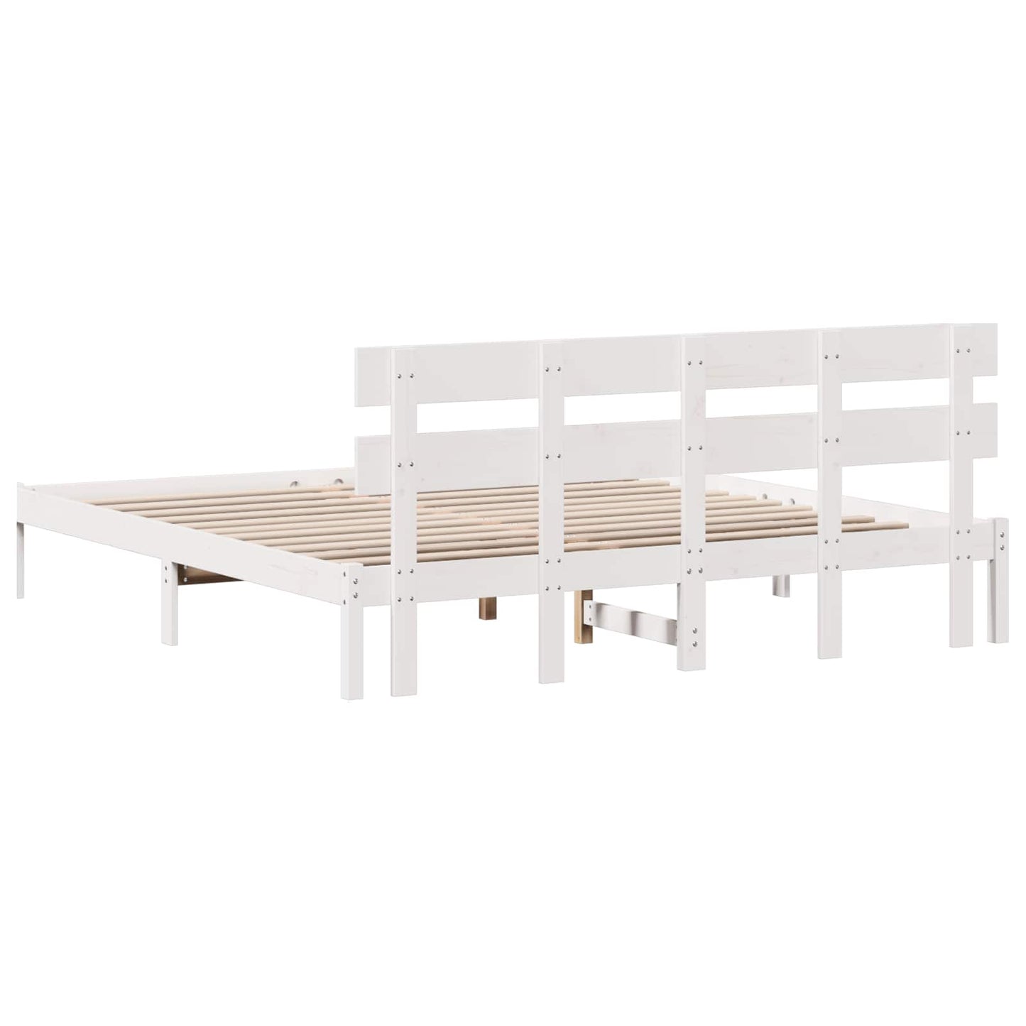 Struttura del letto Bianco 200 x 200 cm Legno massello di pino | homemem39