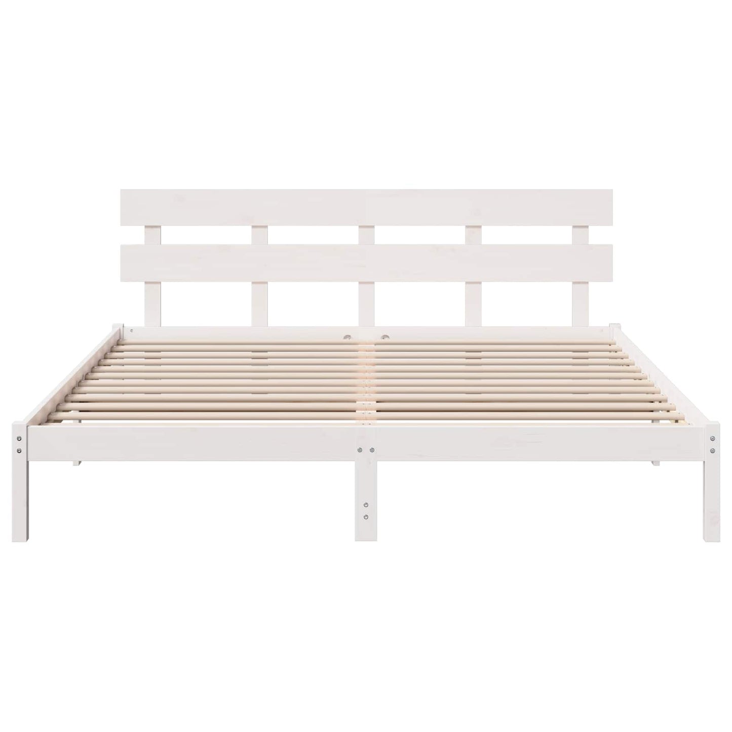 Struttura del letto Bianco 200 x 200 cm Legno massello di pino | homemem39