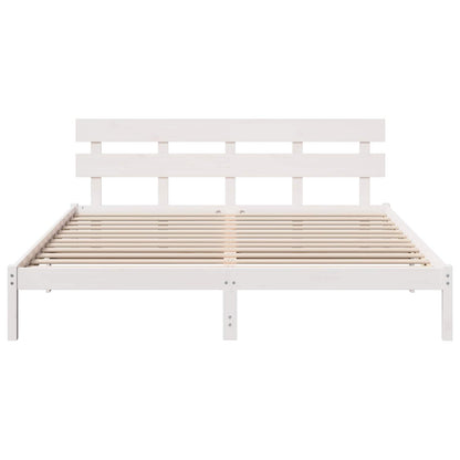 Struttura del letto Bianco 200 x 200 cm Legno massello di pino | homemem39