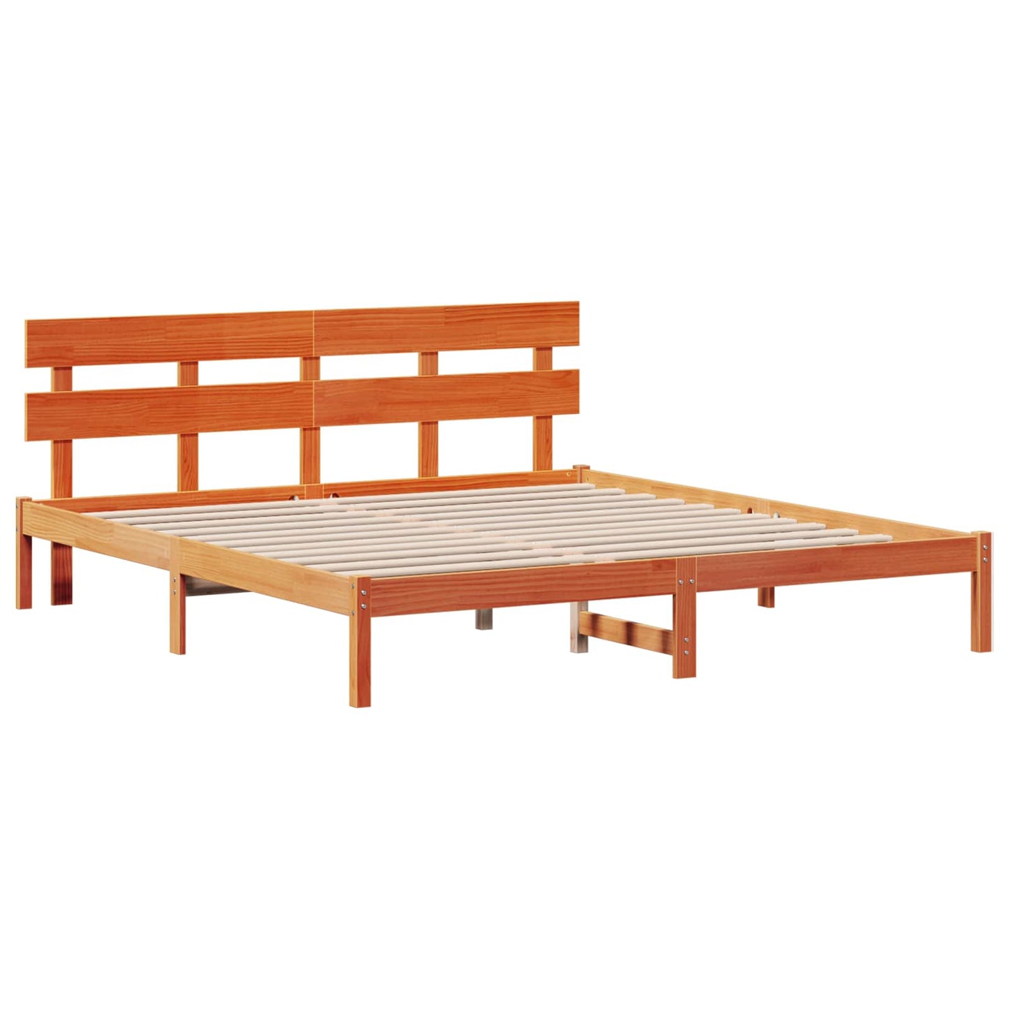 Struttura del letto Marrone 200 x 200 cm Legno massello di pino | homemem39