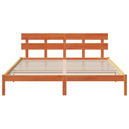 Struttura del letto Marrone 200 x 200 cm Legno massello di pino | homemem39