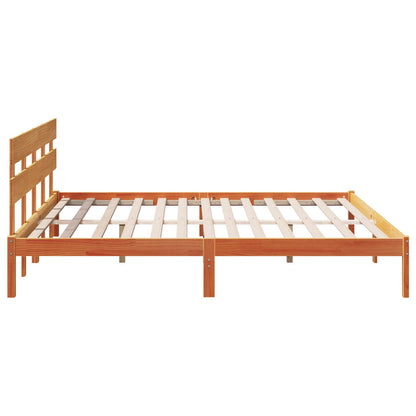 Struttura del letto Marrone 200 x 200 cm Legno massello di pino | homemem39