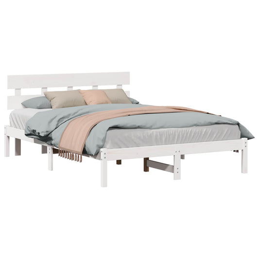 Struttura del letto Bianco 160 x 200 cm Legno massello di pino | homemem39