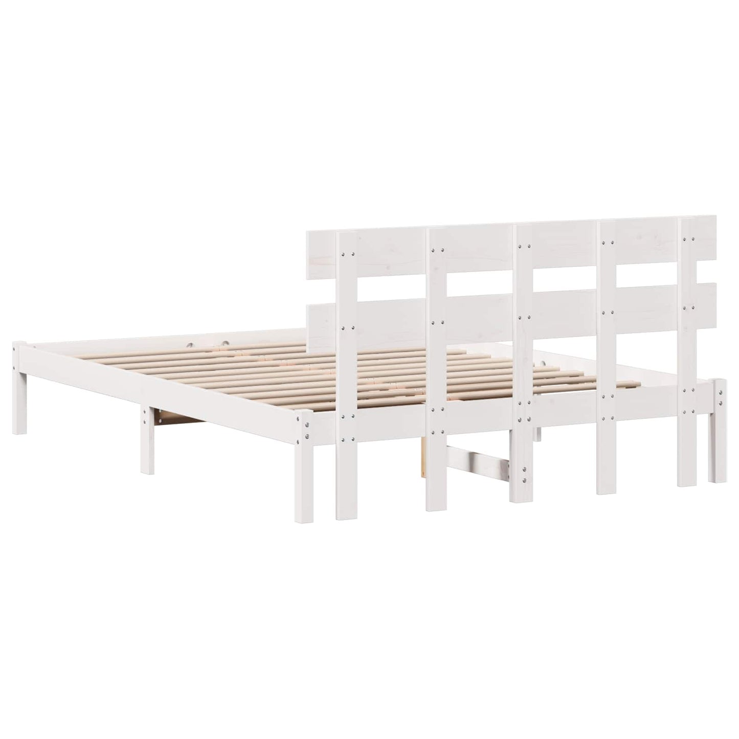 Struttura del letto Bianco 160 x 200 cm Legno massello di pino | homemem39