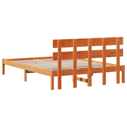 Struttura del letto Marrone 160 x 200 cm Legno massello di pino | homemem39
