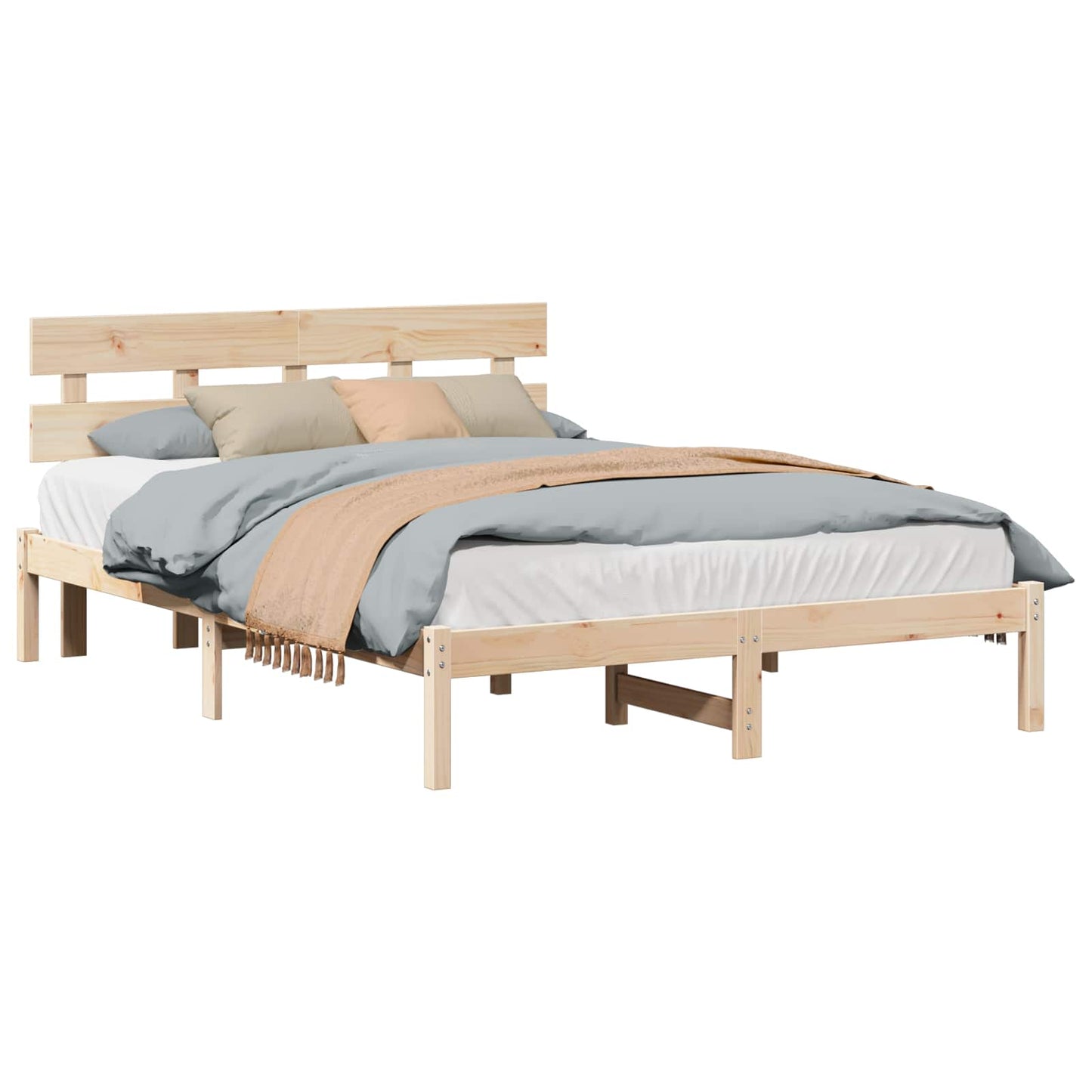 Struttura del letto Marrone 150 x 200 cm Legno massello di pino | homemem39