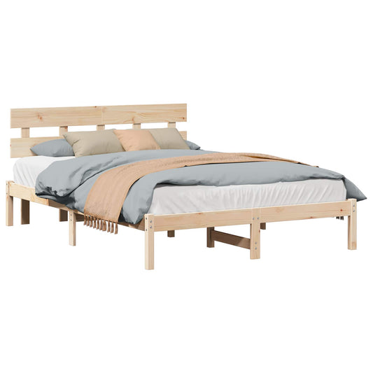 Struttura del letto Marrone 150 x 200 cm Legno massello di pino | homemem39
